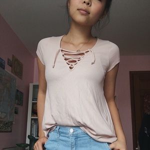 lace-up t-shirt